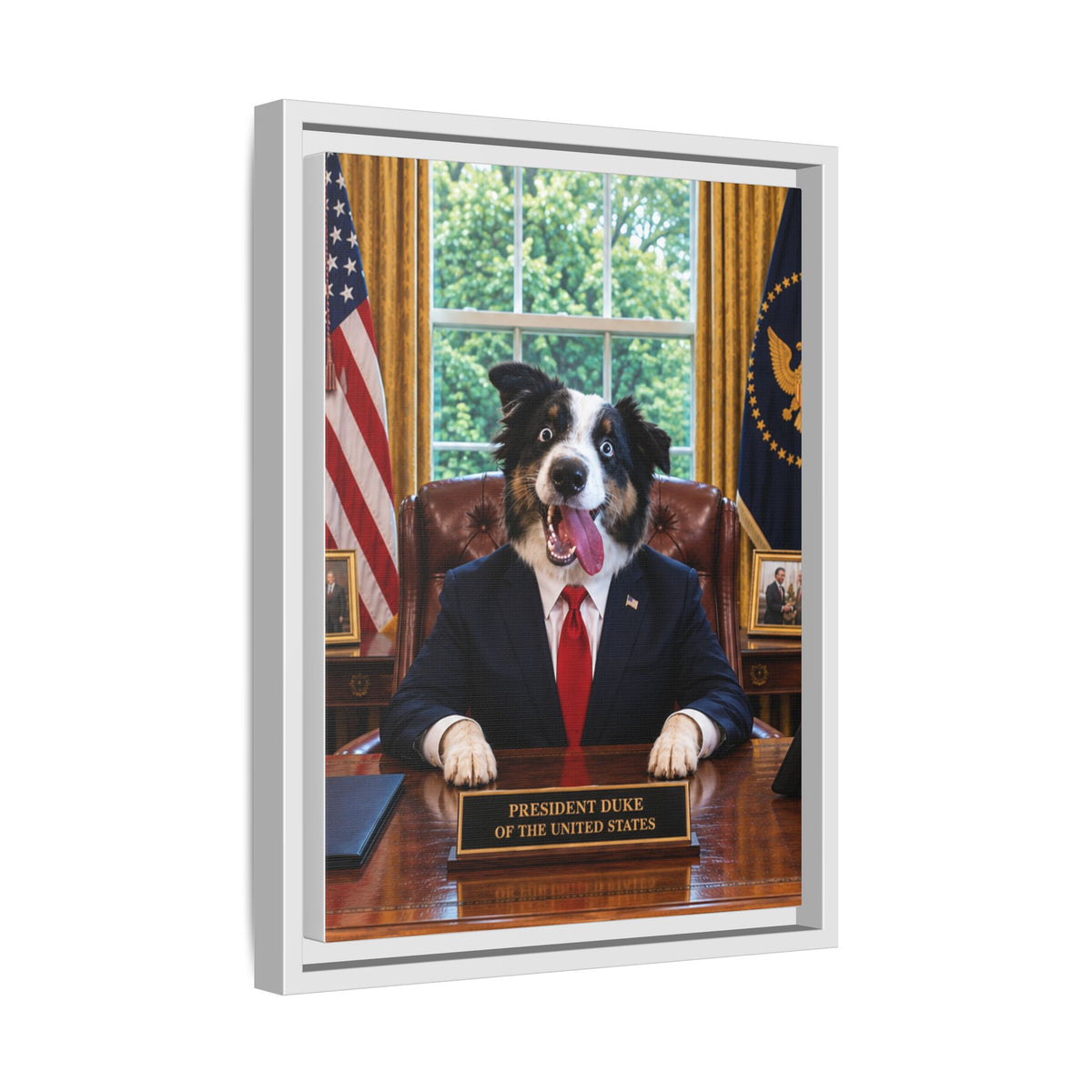 President Custom Pet Framed Canvas