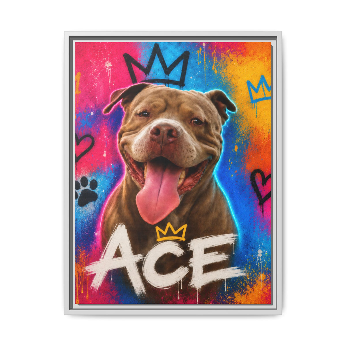 Street Art Custom Pet Framed Canvas