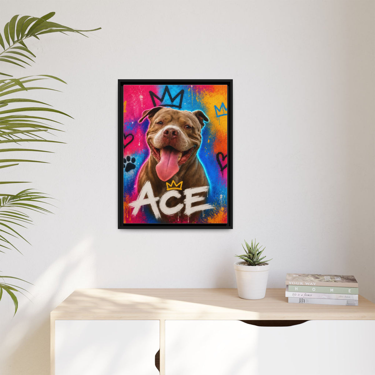 Street Art Custom Pet Framed Canvas