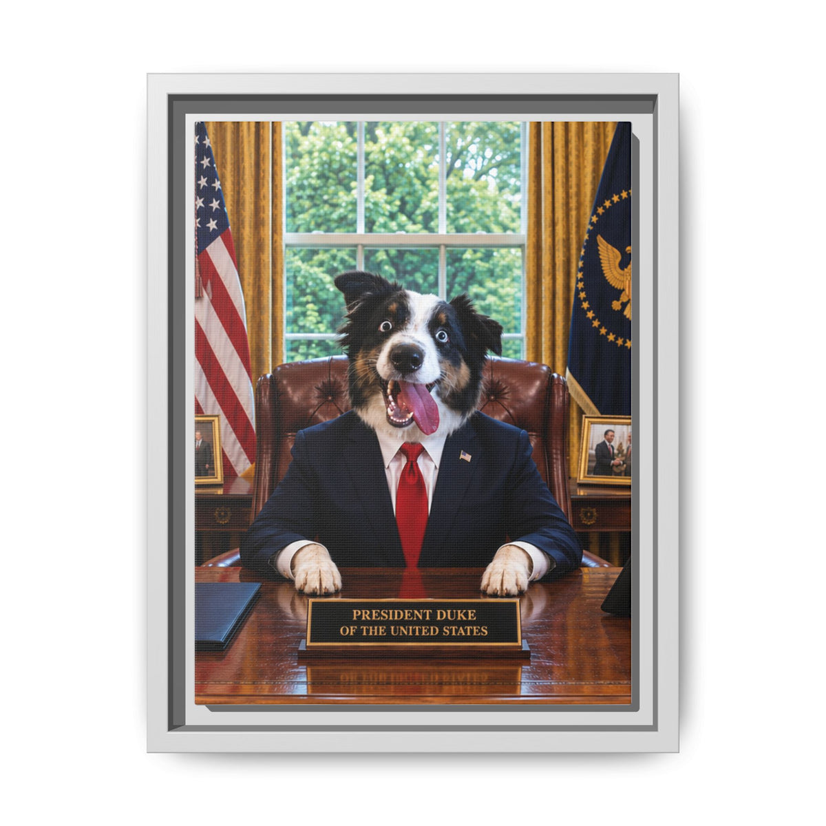 President Custom Pet Framed Canvas