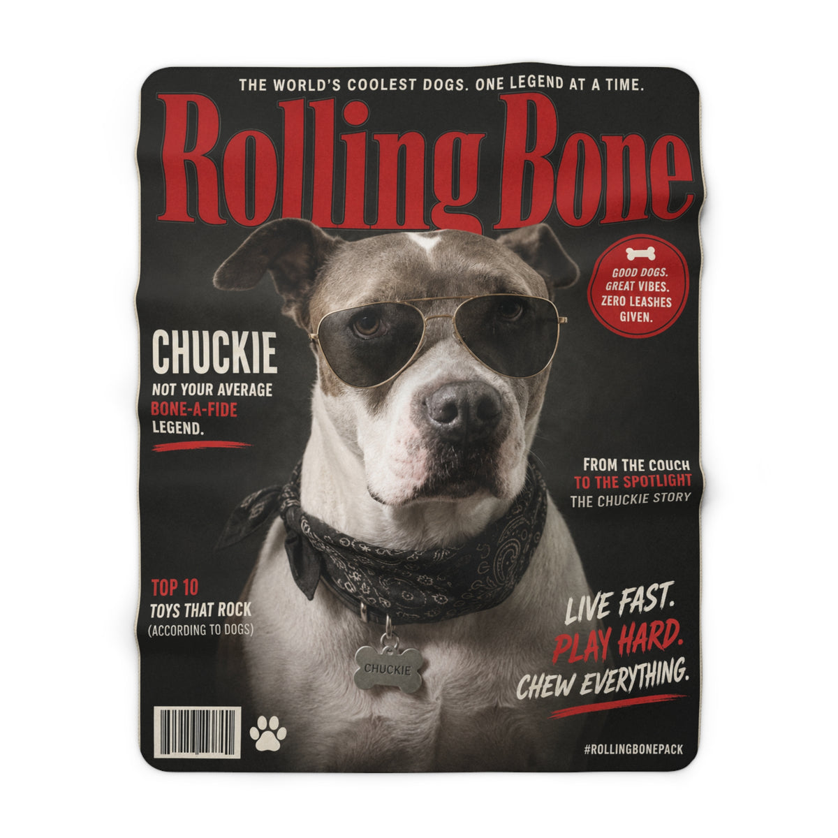 Rolling Bone Magazine Custom Pet Sherpa Blanket