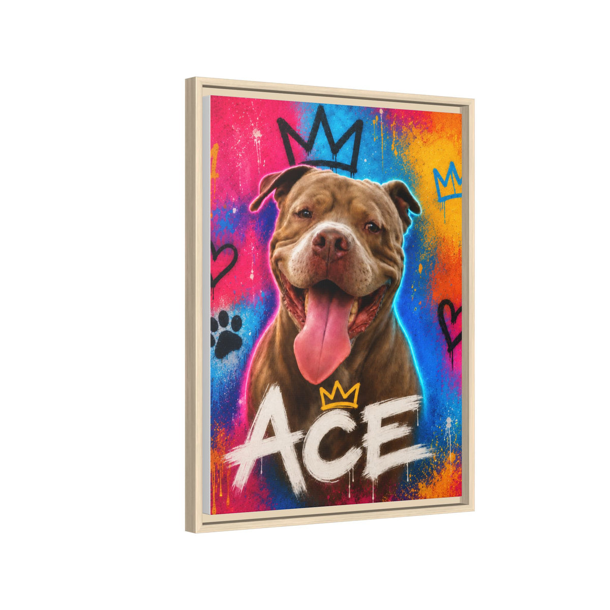 Street Art Custom Pet Framed Canvas