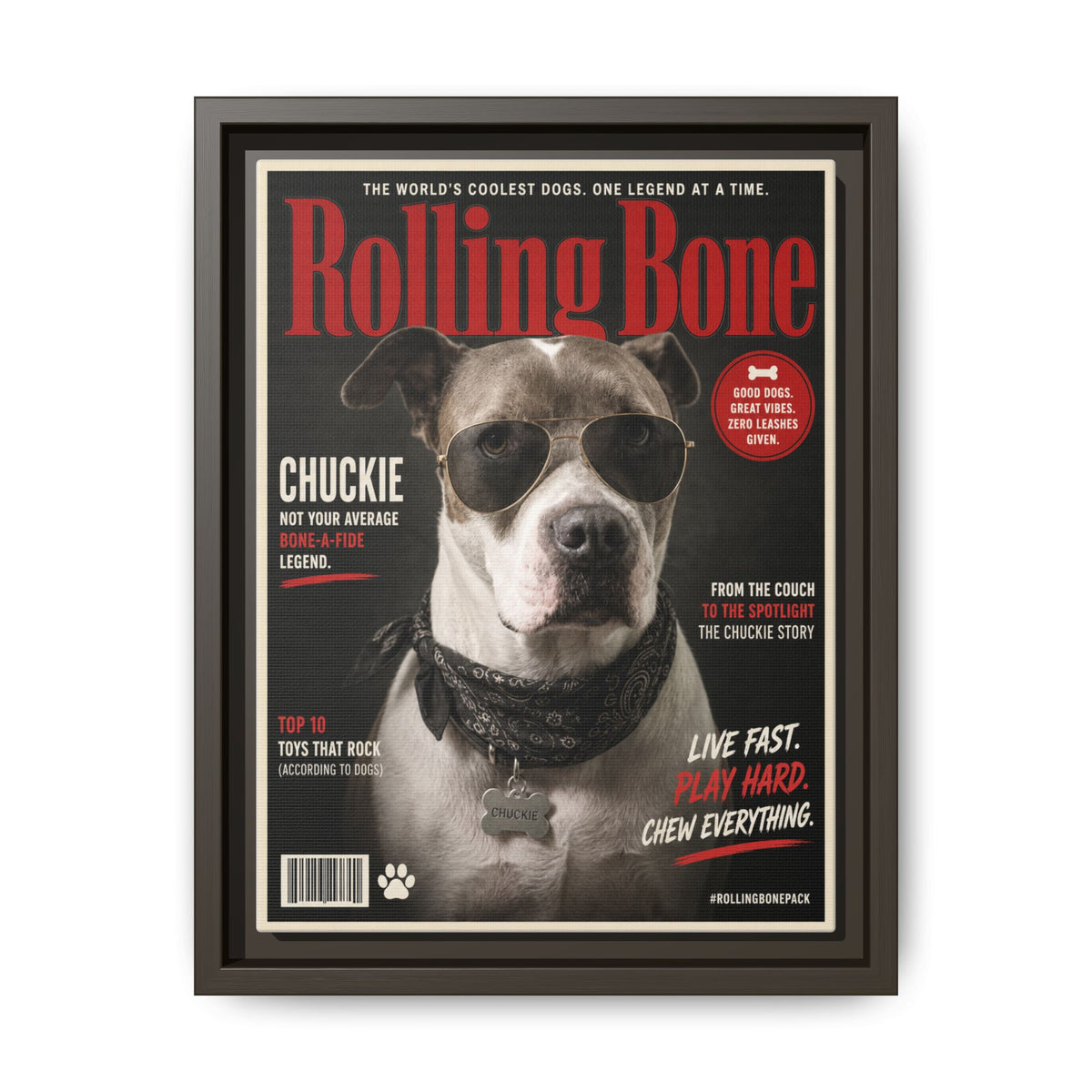Rolling Bone Magazine Custom Pet Framed Canvas