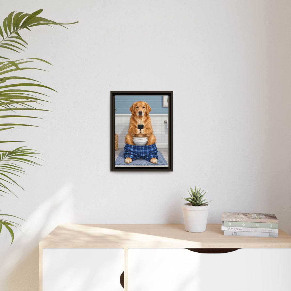 Sit & Scroll Custom Pet Framed Canvas