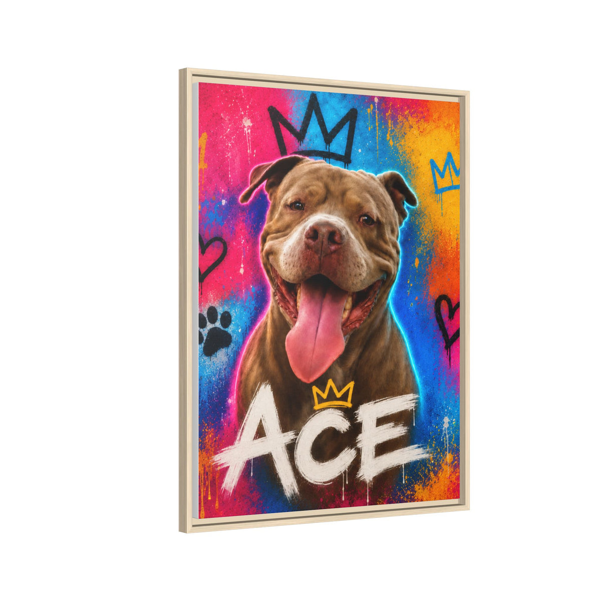 Street Art Custom Pet Framed Canvas
