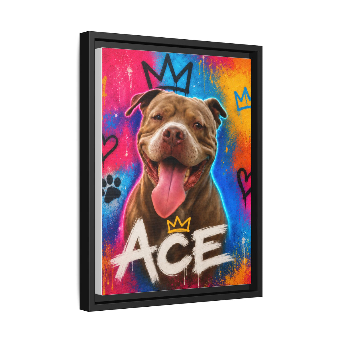Street Art Custom Pet Framed Canvas