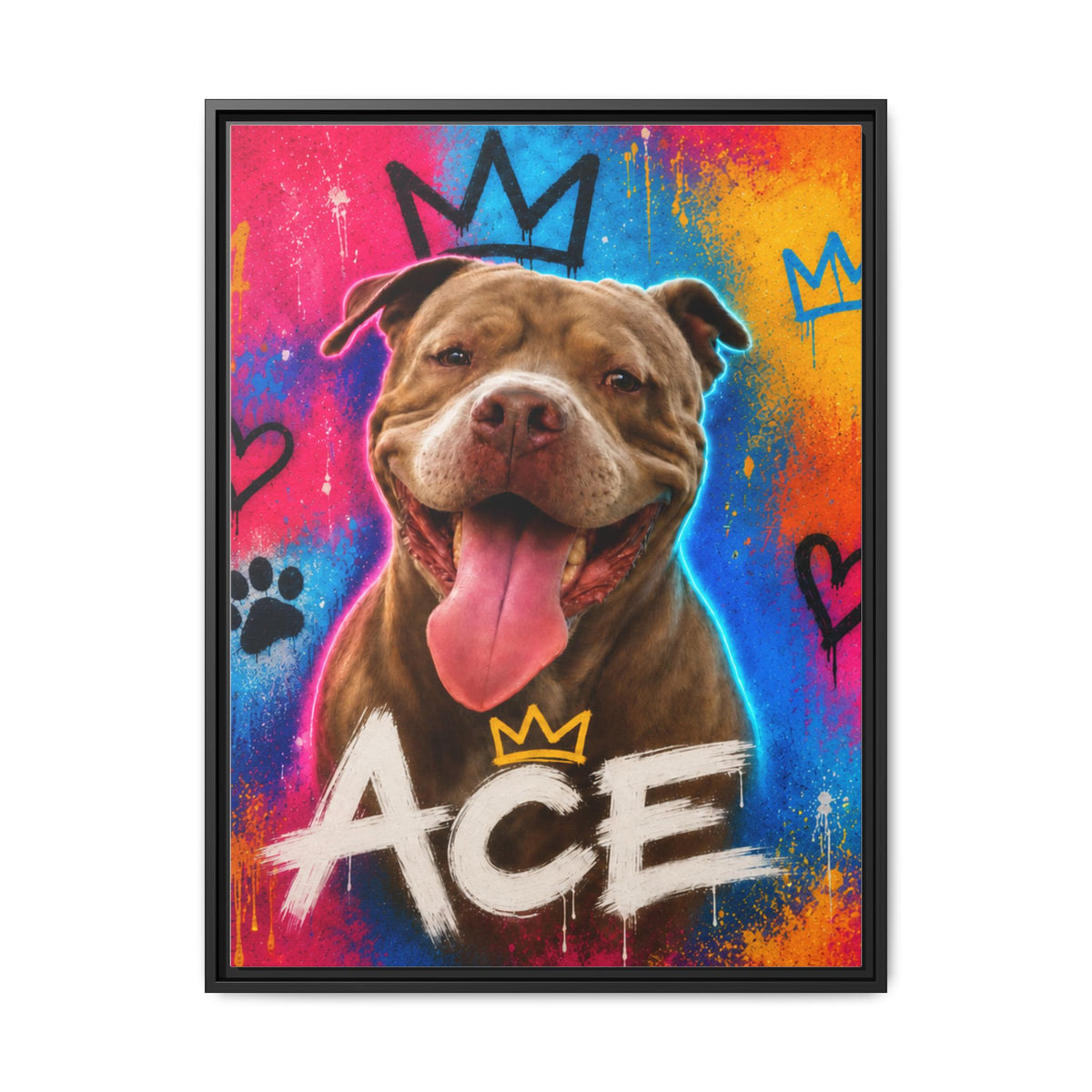 Street Art Custom Pet Framed Canvas