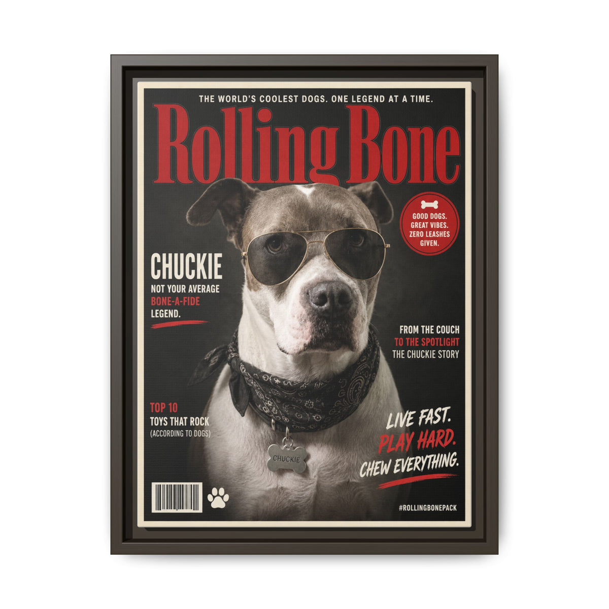 Rolling Bone Magazine Custom Pet Framed Canvas