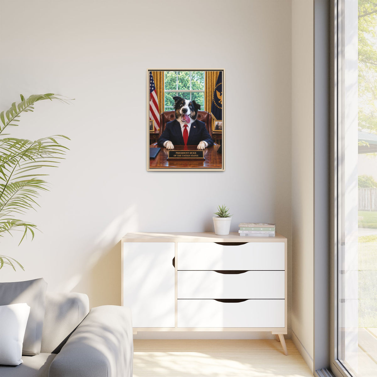 President Custom Pet Framed Canvas