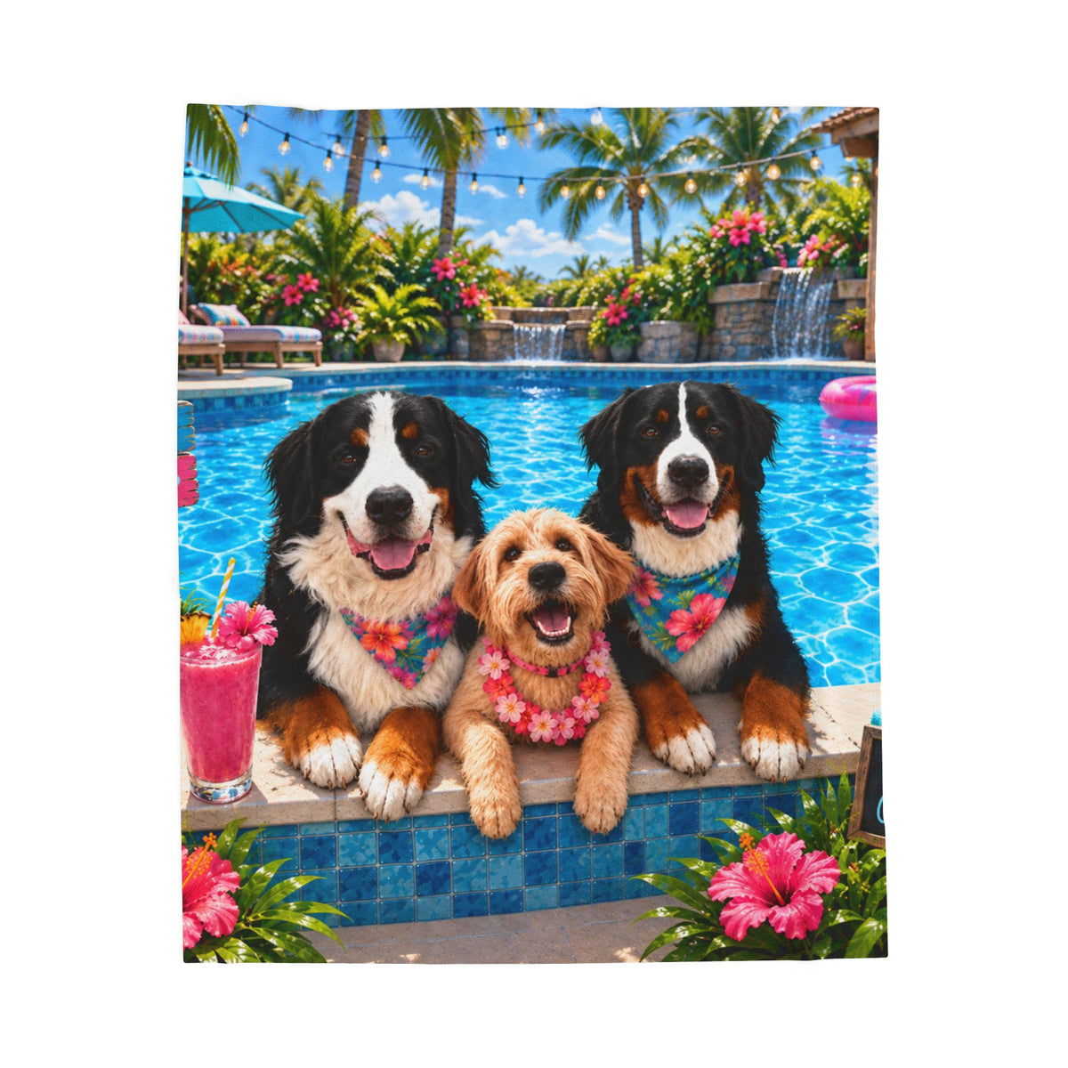 Pool Pawty Custom Pet Blanket