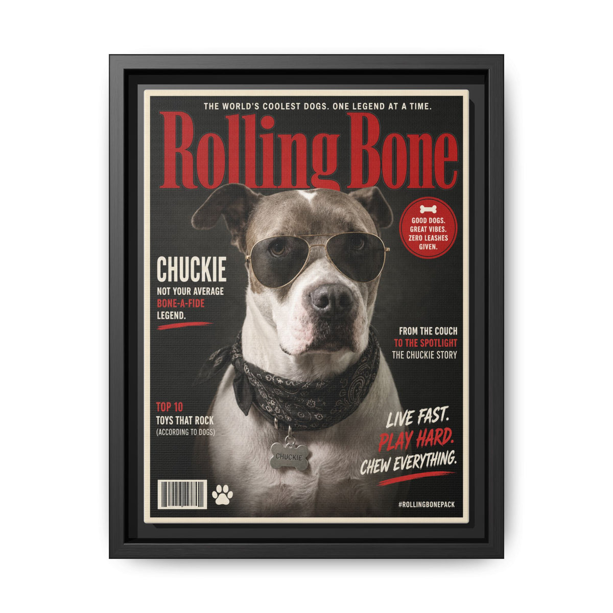 Rolling Bone Magazine Custom Pet Framed Canvas
