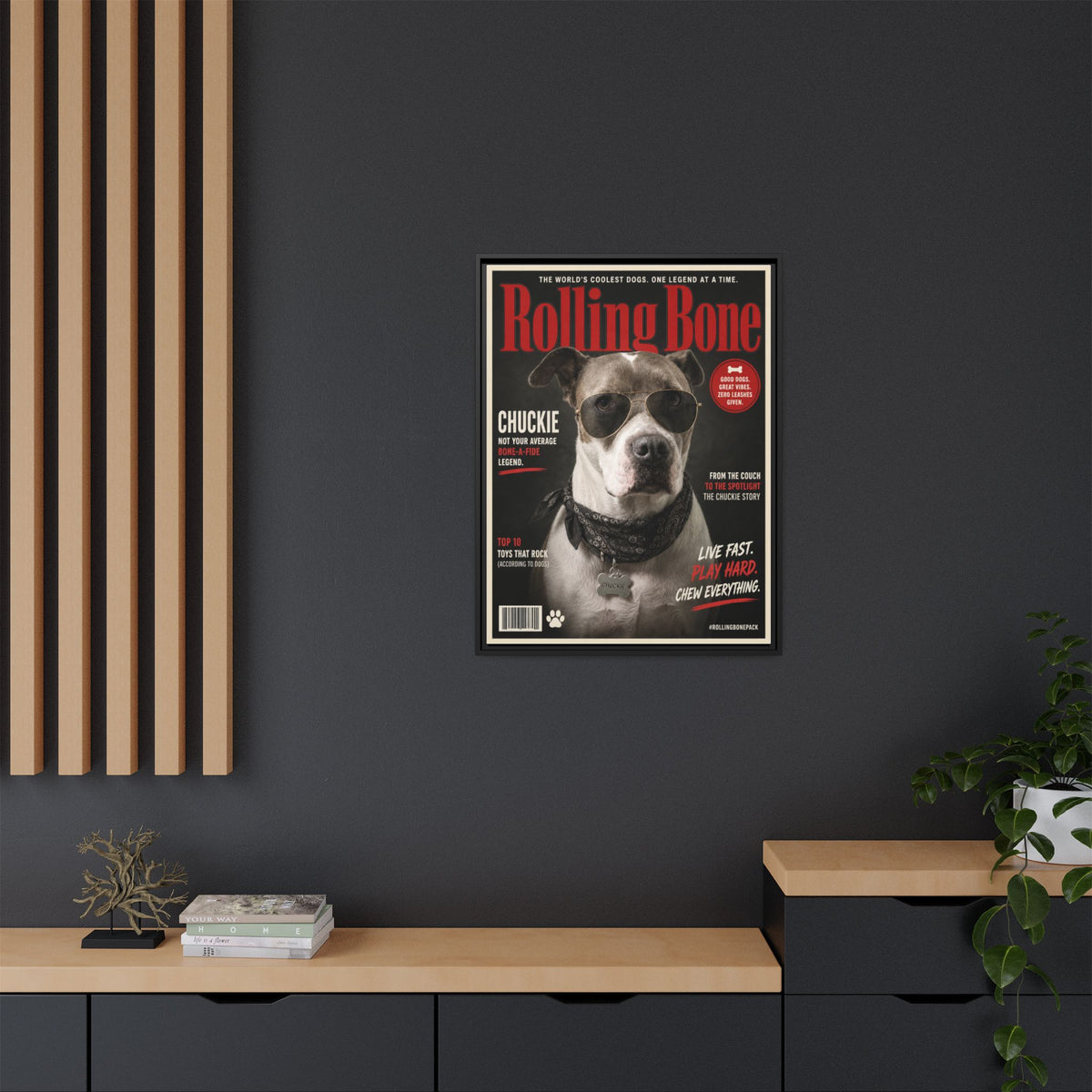 Rolling Bone Magazine Custom Pet Framed Canvas