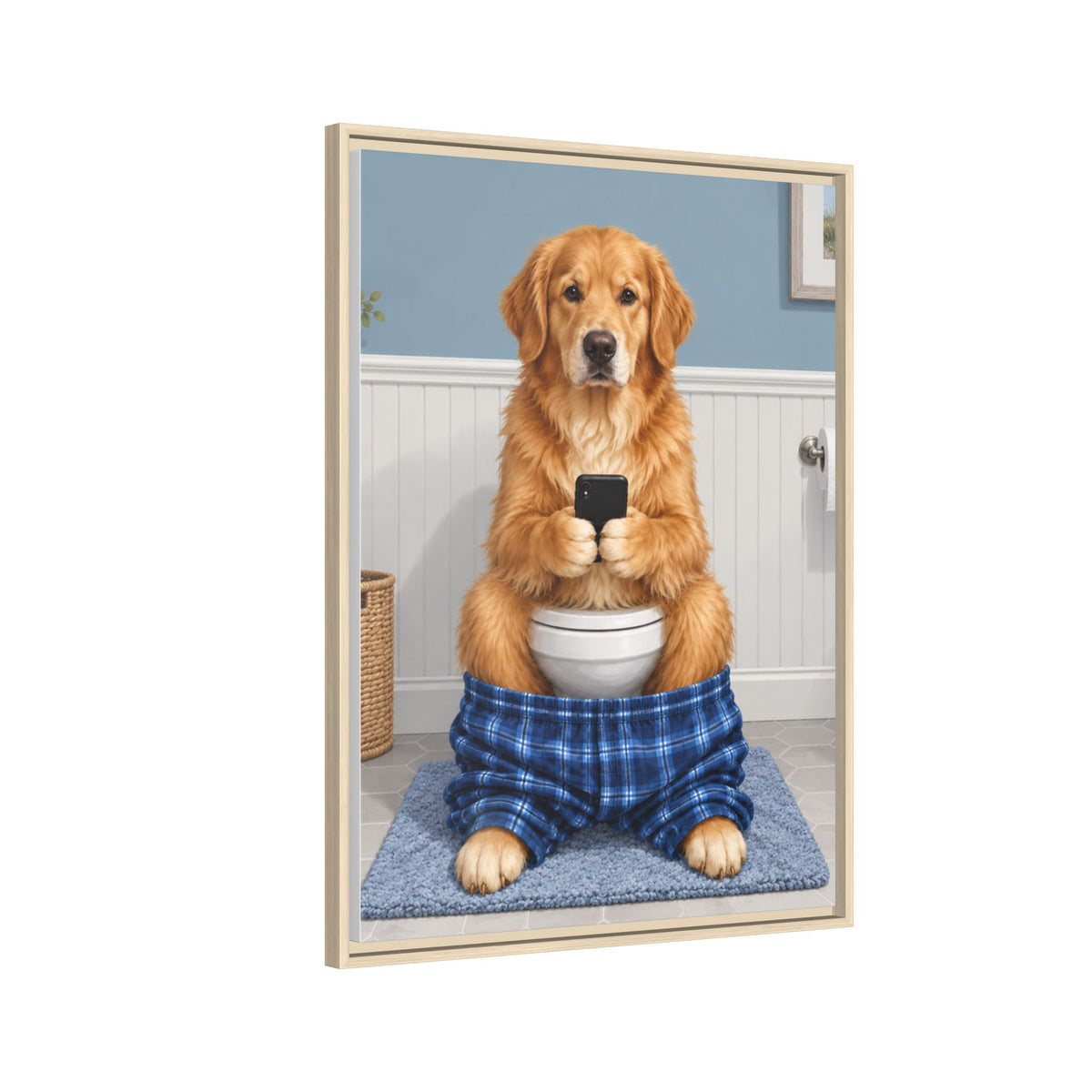 Sit & Scroll Custom Pet Framed Canvas