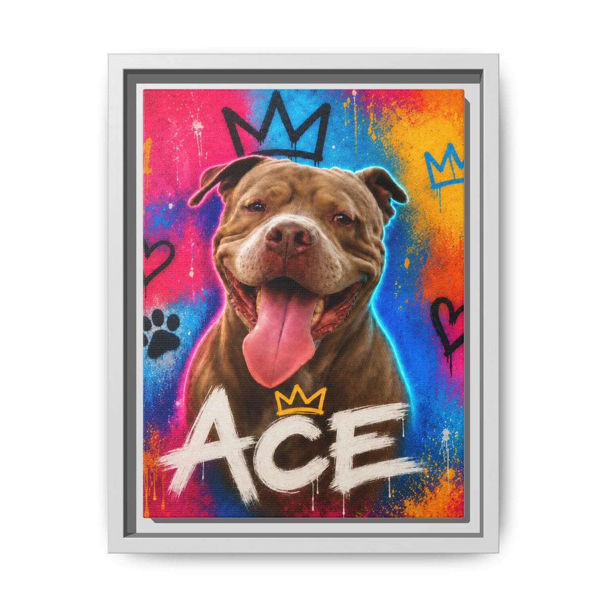 Street Art Custom Pet Framed Canvas