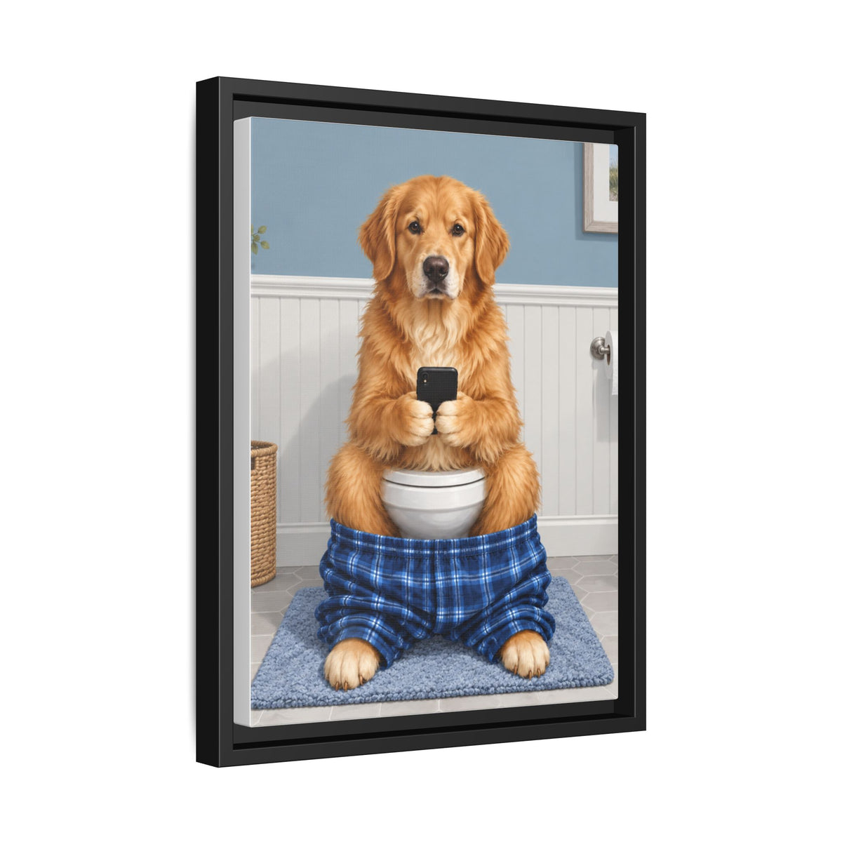 Sit & Scroll Custom Pet Framed Canvas