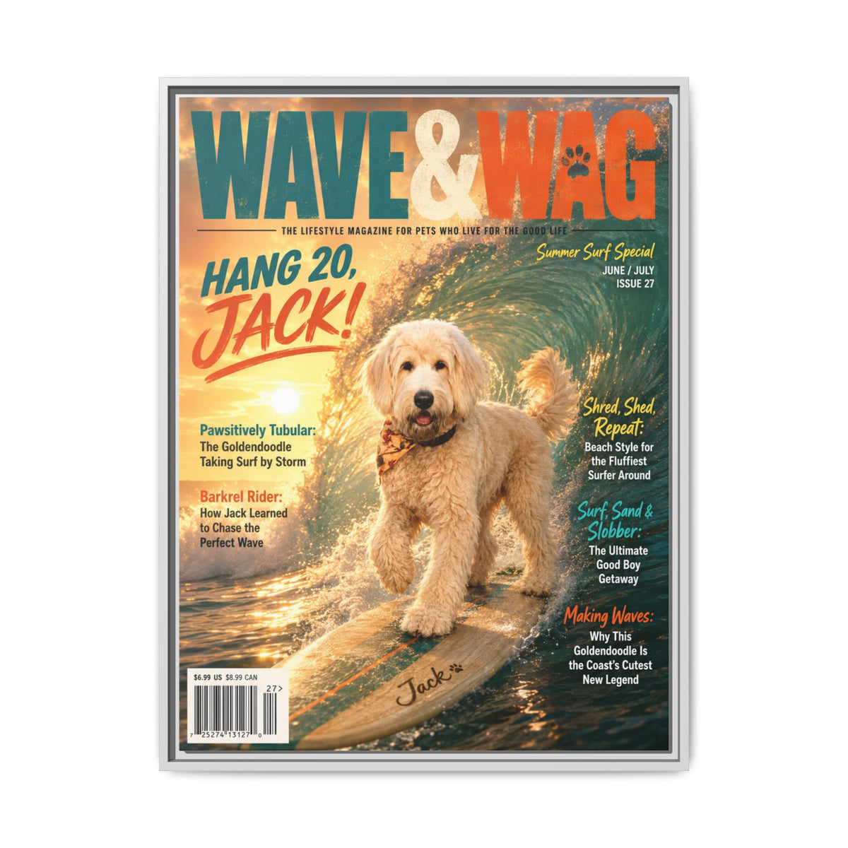 Wave & Wag Custom Pet Framed Canvas