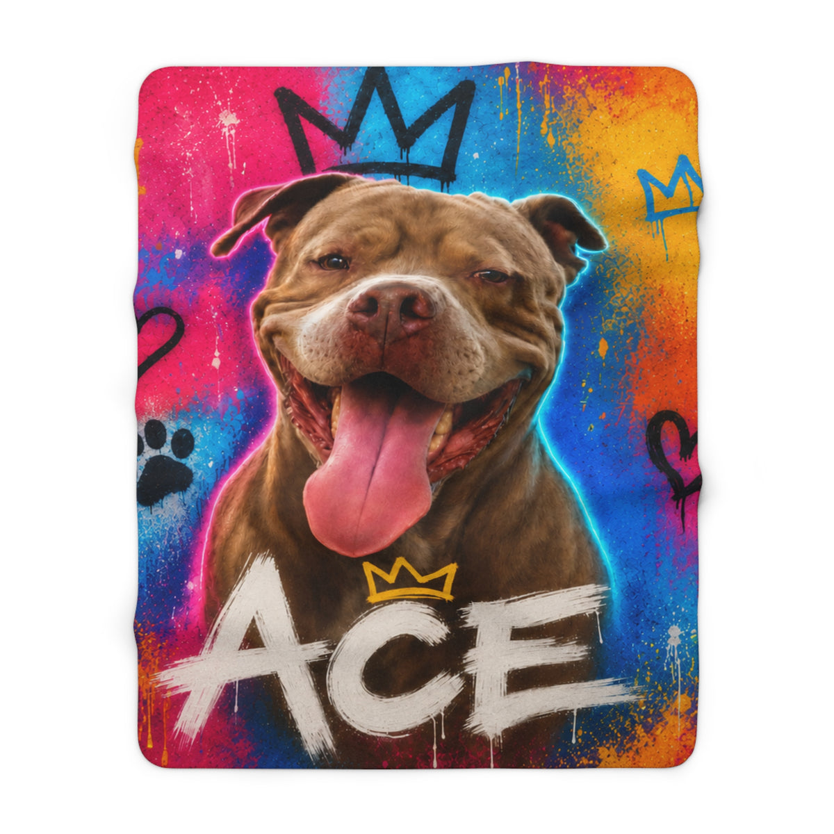 Street Art Custom Pet Sherpa Blanket