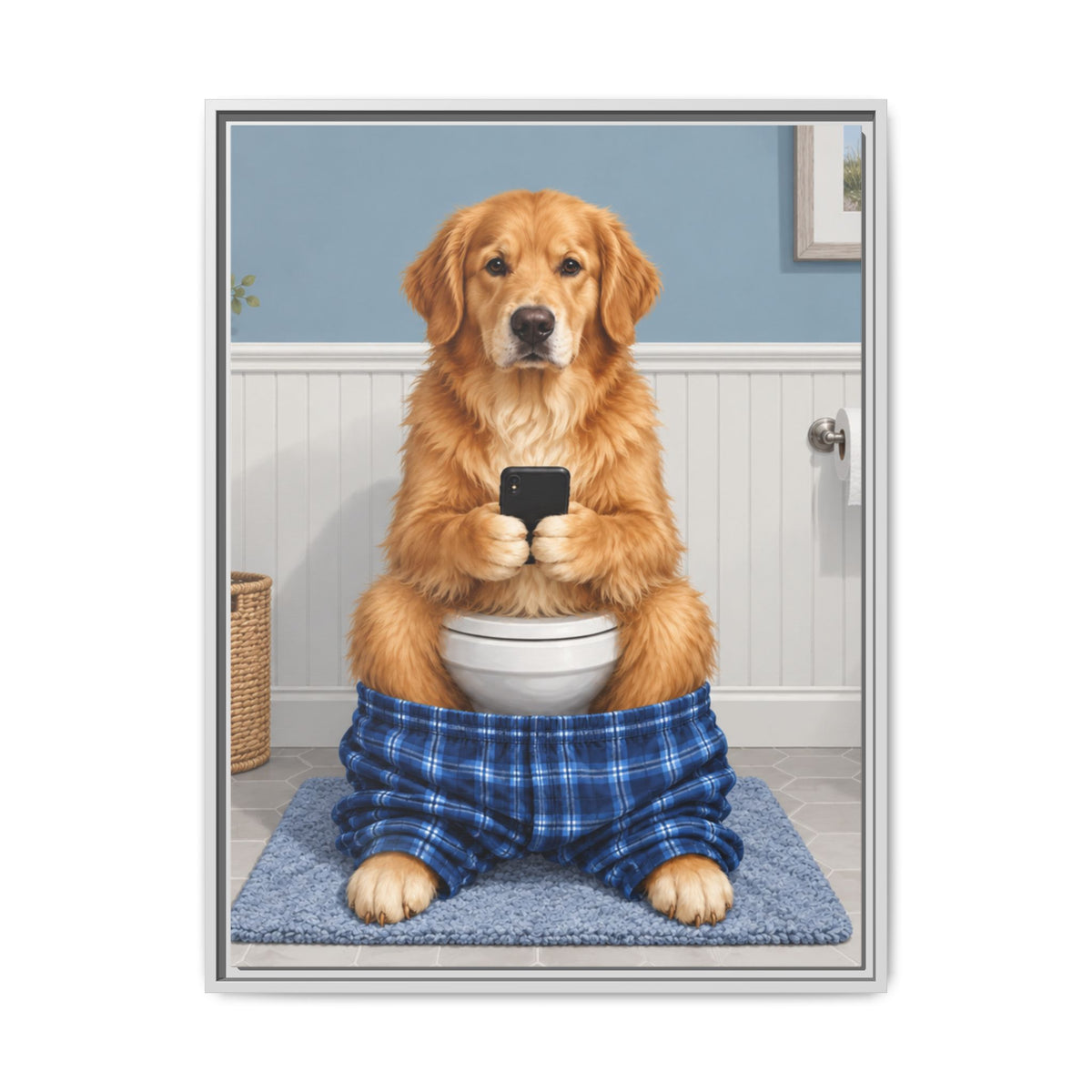 Sit & Scroll Custom Pet Framed Canvas