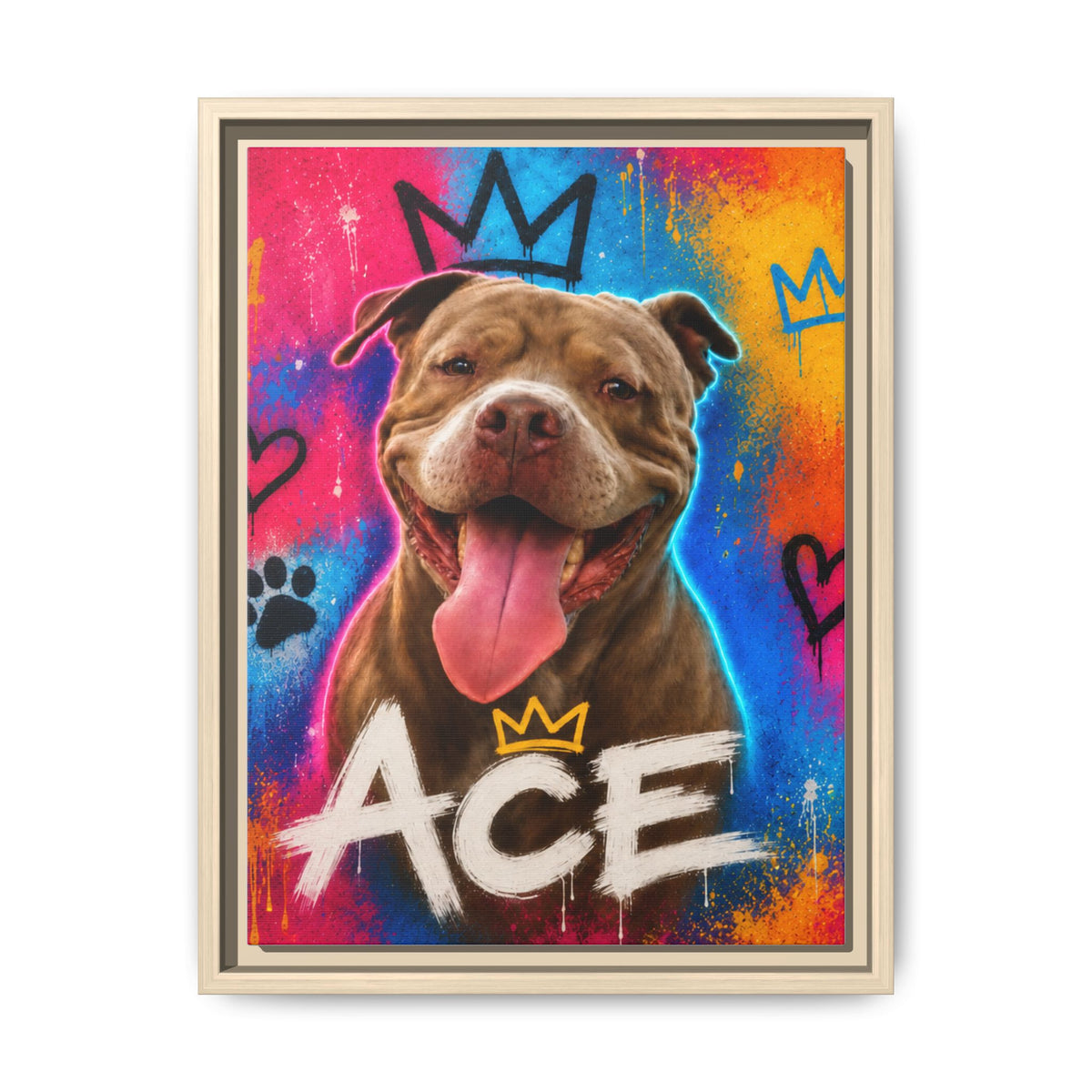 Street Art Custom Pet Framed Canvas