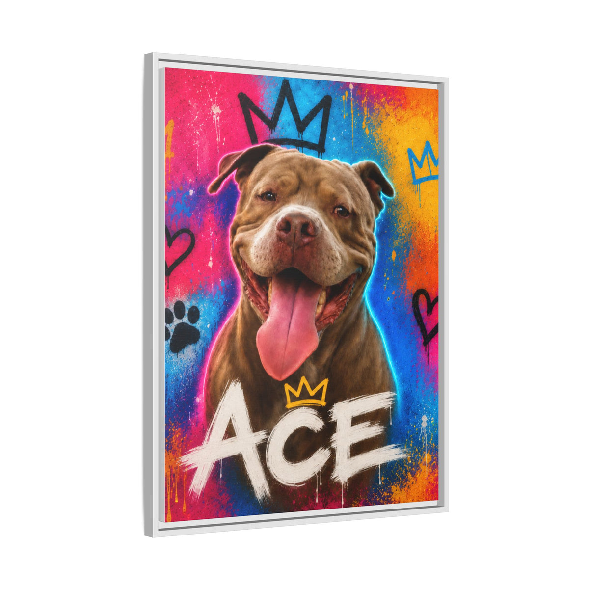 Street Art Custom Pet Framed Canvas
