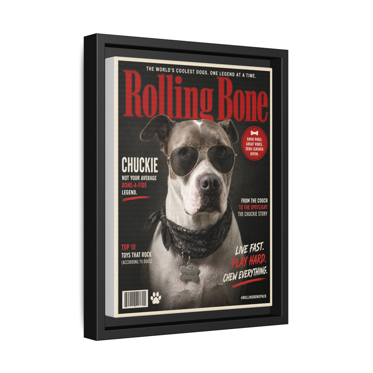 Rolling Bone Magazine Custom Pet Framed Canvas