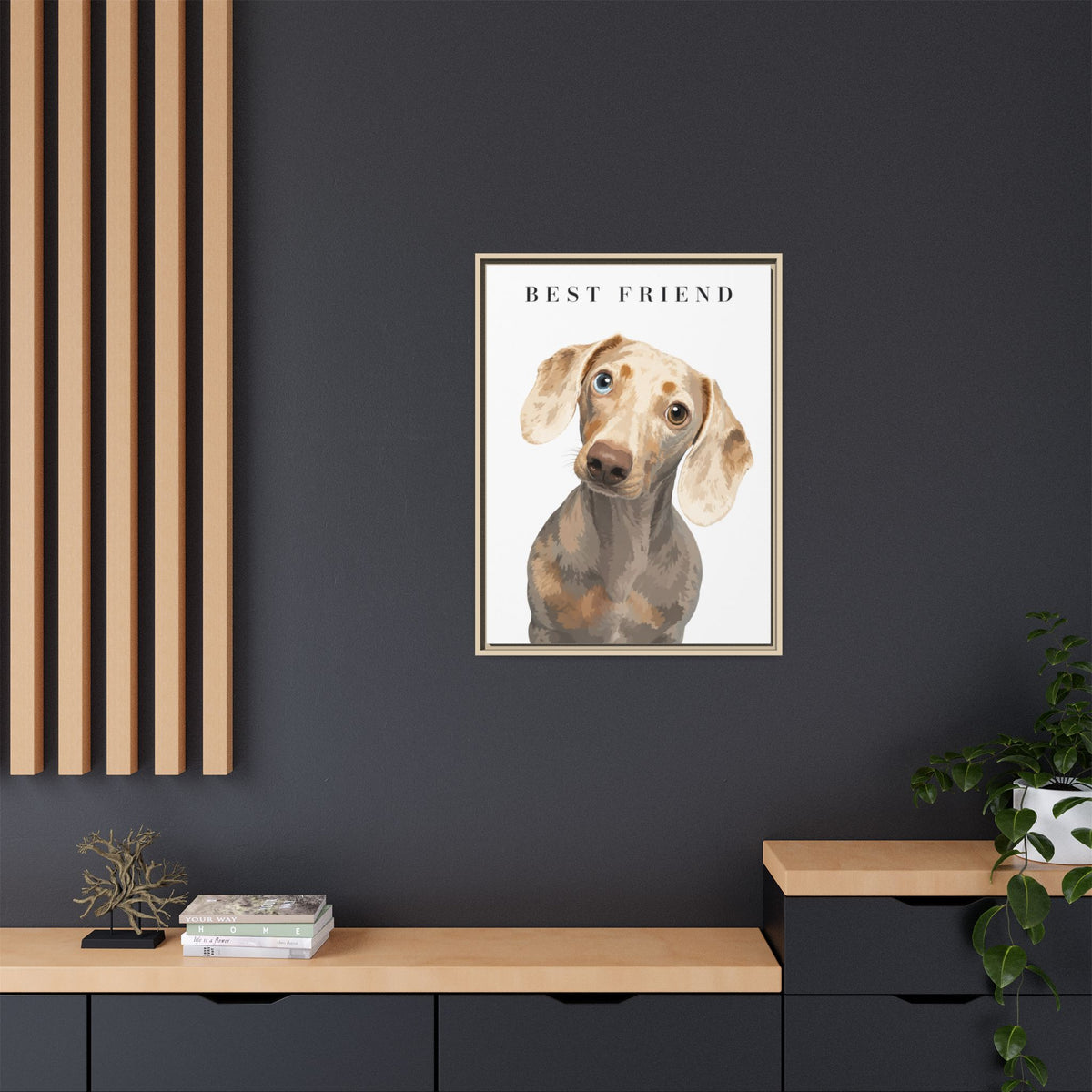 Modern Portrait Custom Pet Framed Canvas