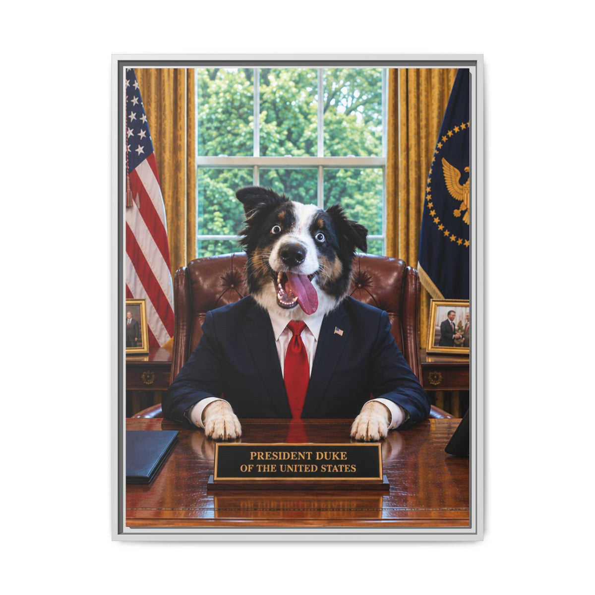 President Custom Pet Framed Canvas