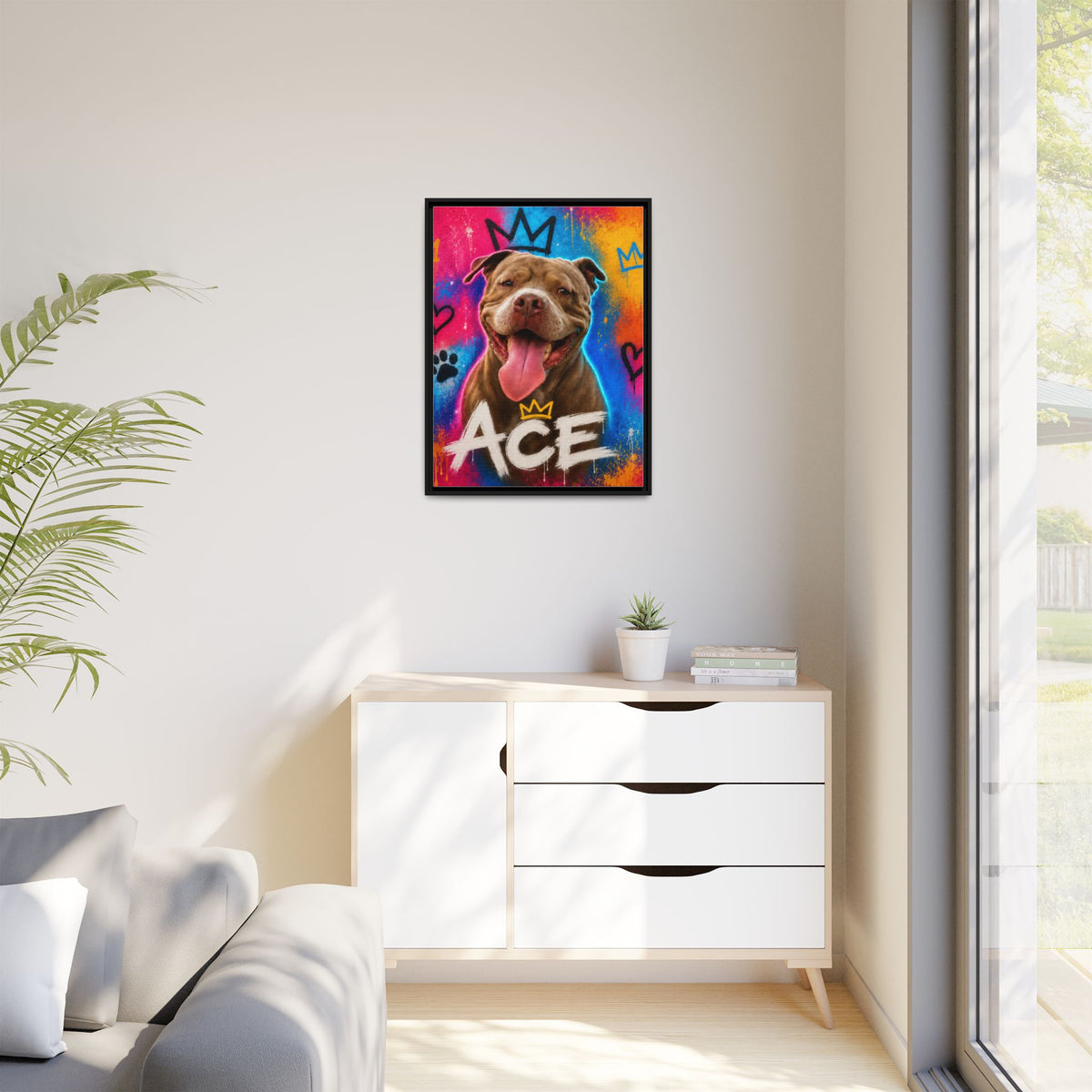 Street Art Custom Pet Framed Canvas