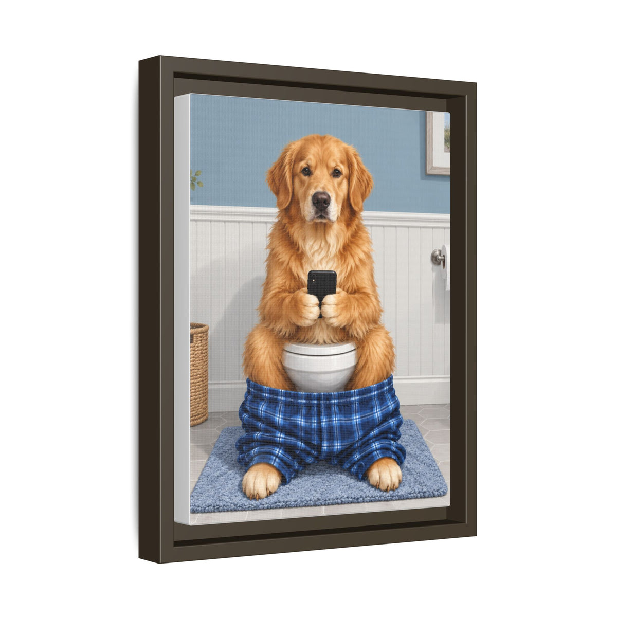 Sit & Scroll Custom Pet Framed Canvas