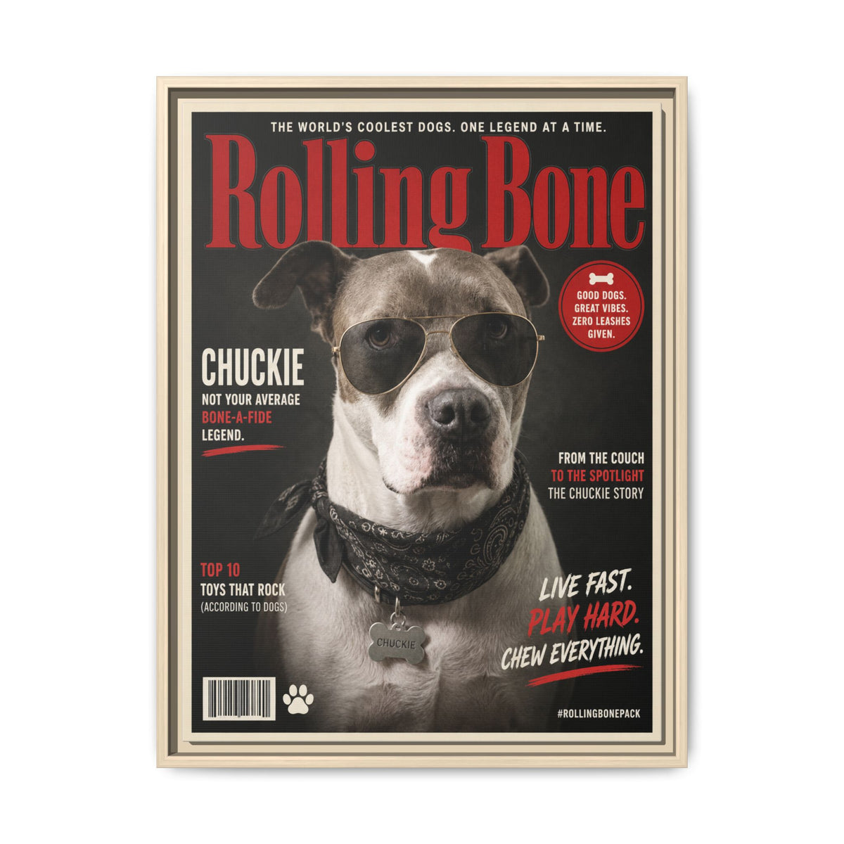 Rolling Bone Magazine Custom Pet Framed Canvas