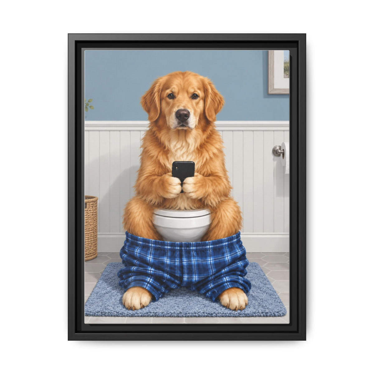 Sit & Scroll Custom Pet Framed Canvas