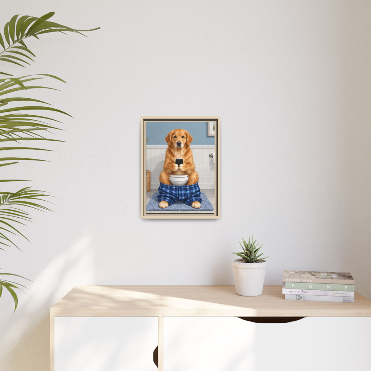 Sit & Scroll Custom Pet Framed Canvas