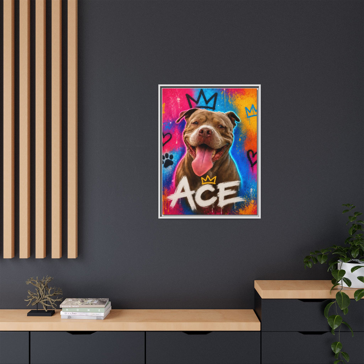 Street Art Custom Pet Framed Canvas