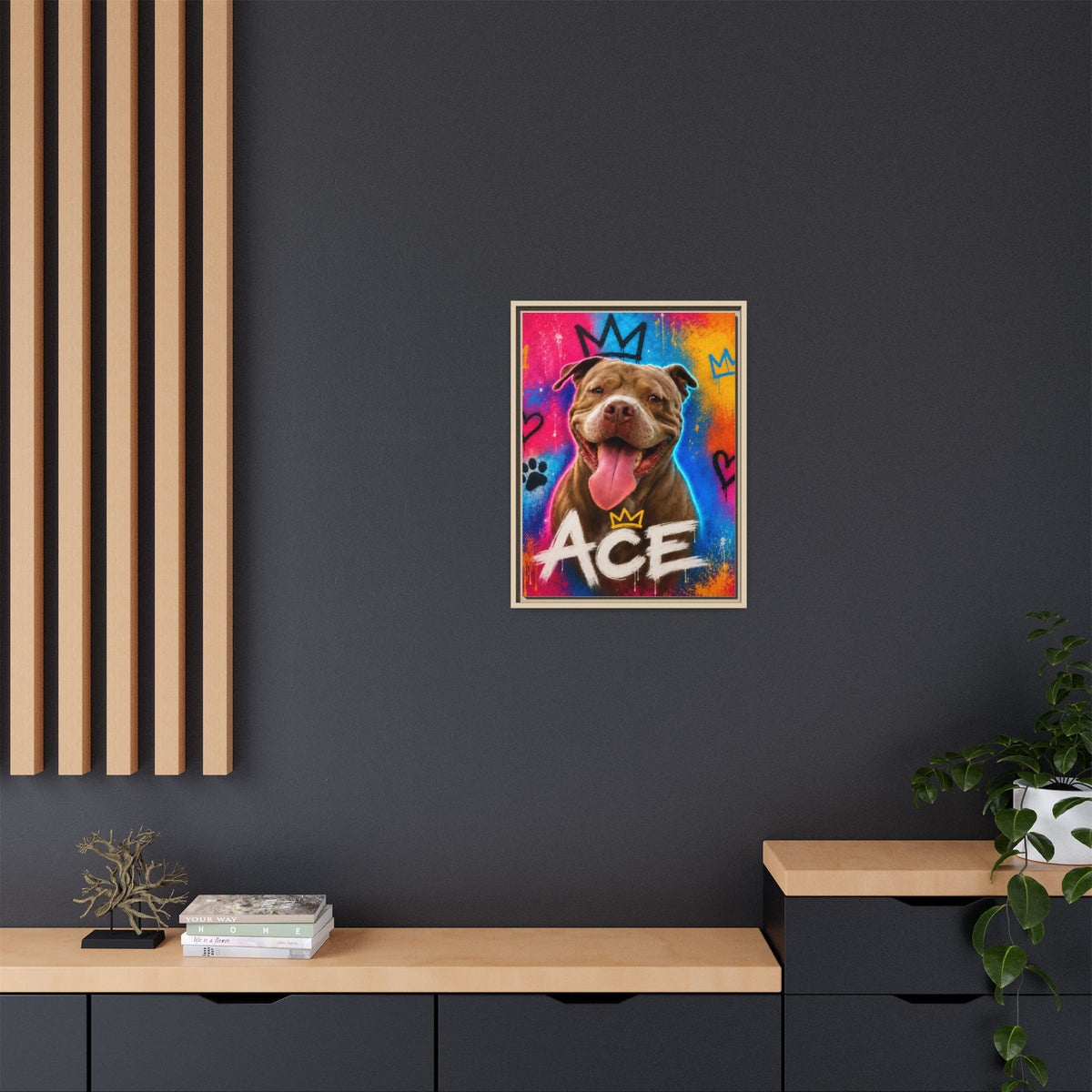 Street Art Custom Pet Framed Canvas