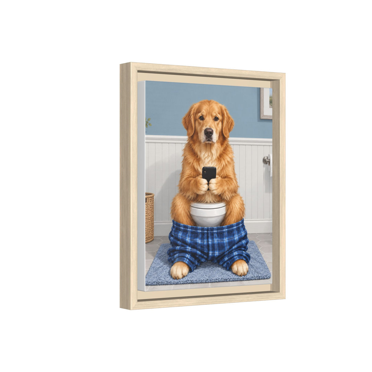 Sit & Scroll Custom Pet Framed Canvas