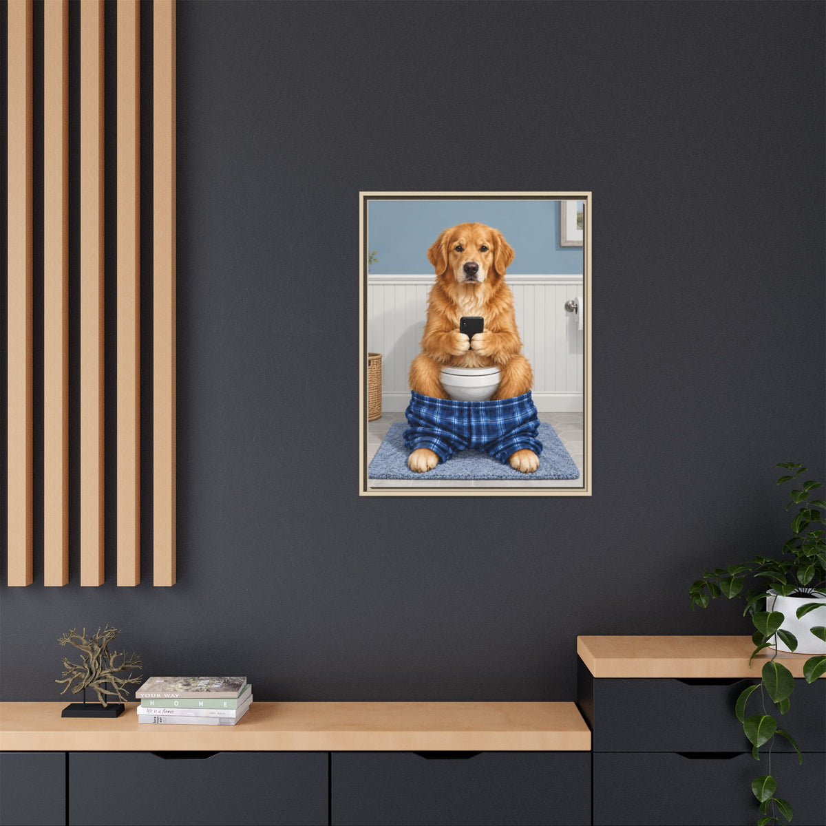 Sit & Scroll Custom Pet Framed Canvas