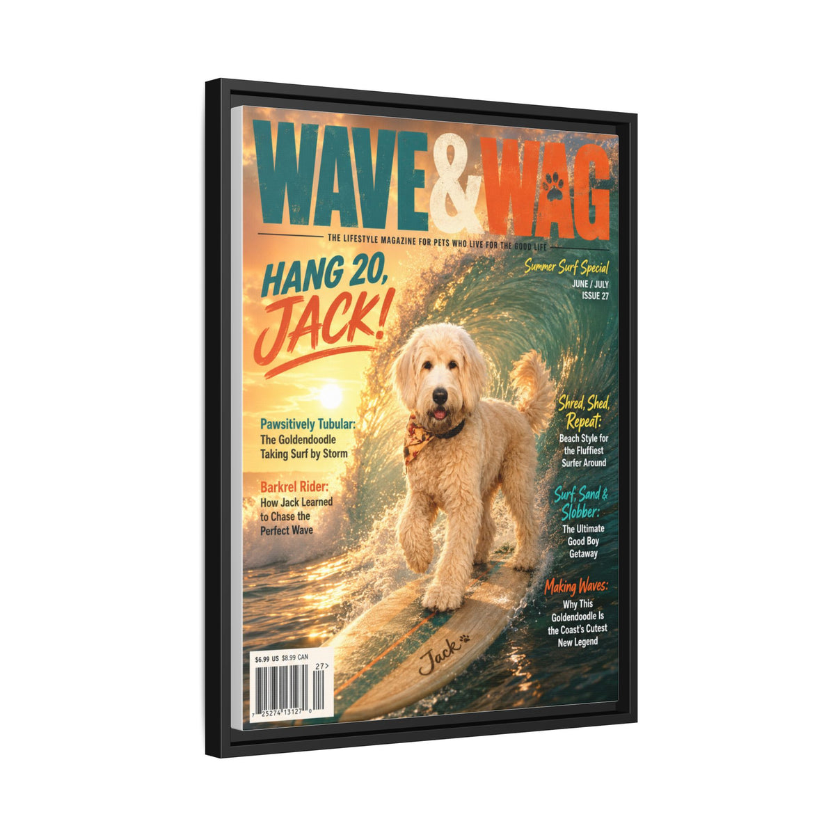 Wave & Wag Custom Pet Framed Canvas