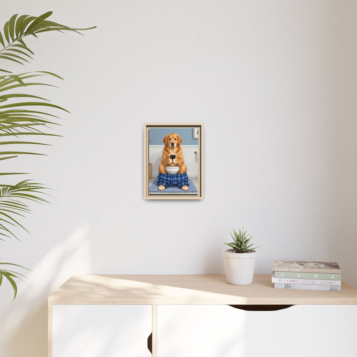 Sit & Scroll Custom Pet Framed Canvas