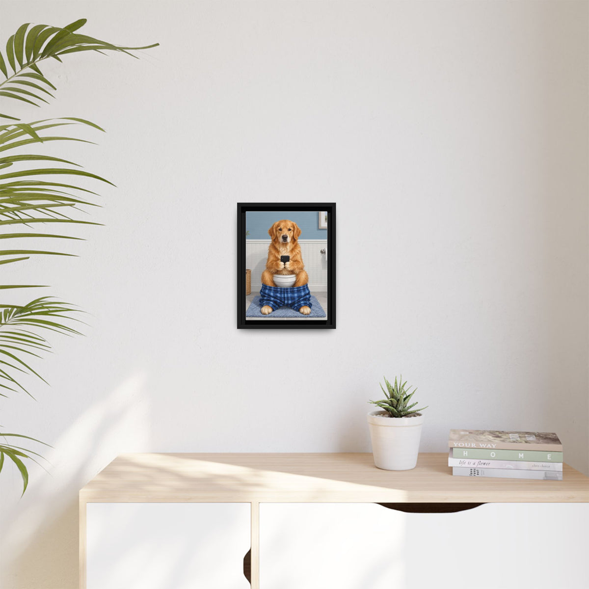 Sit & Scroll Custom Pet Framed Canvas