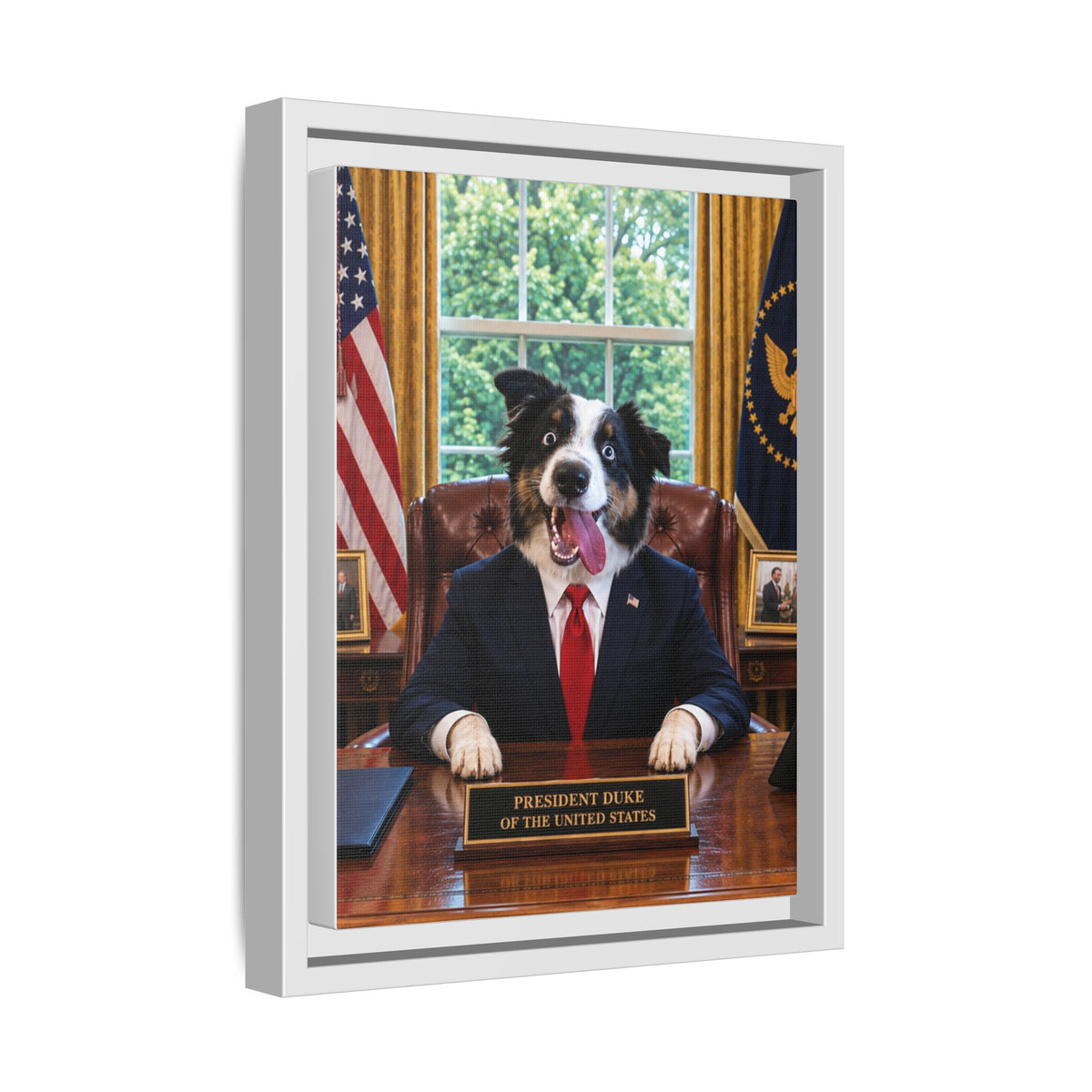 President Custom Pet Framed Canvas