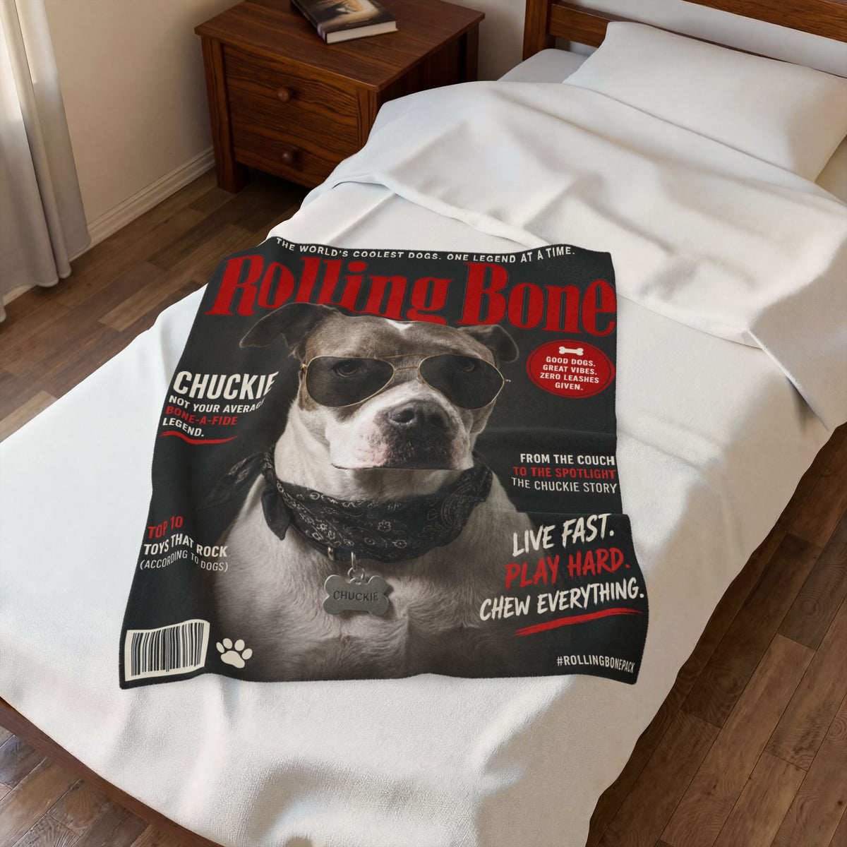 Rolling Bone Magazine Custom Pet Blanket