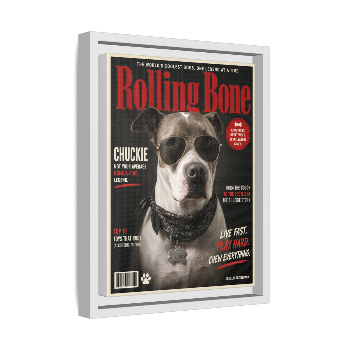 Rolling Bone Magazine Custom Pet Framed Canvas