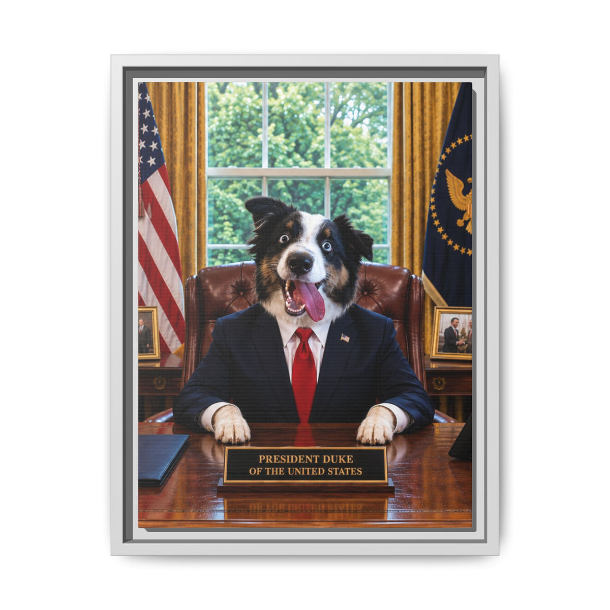 President Custom Pet Framed Canvas