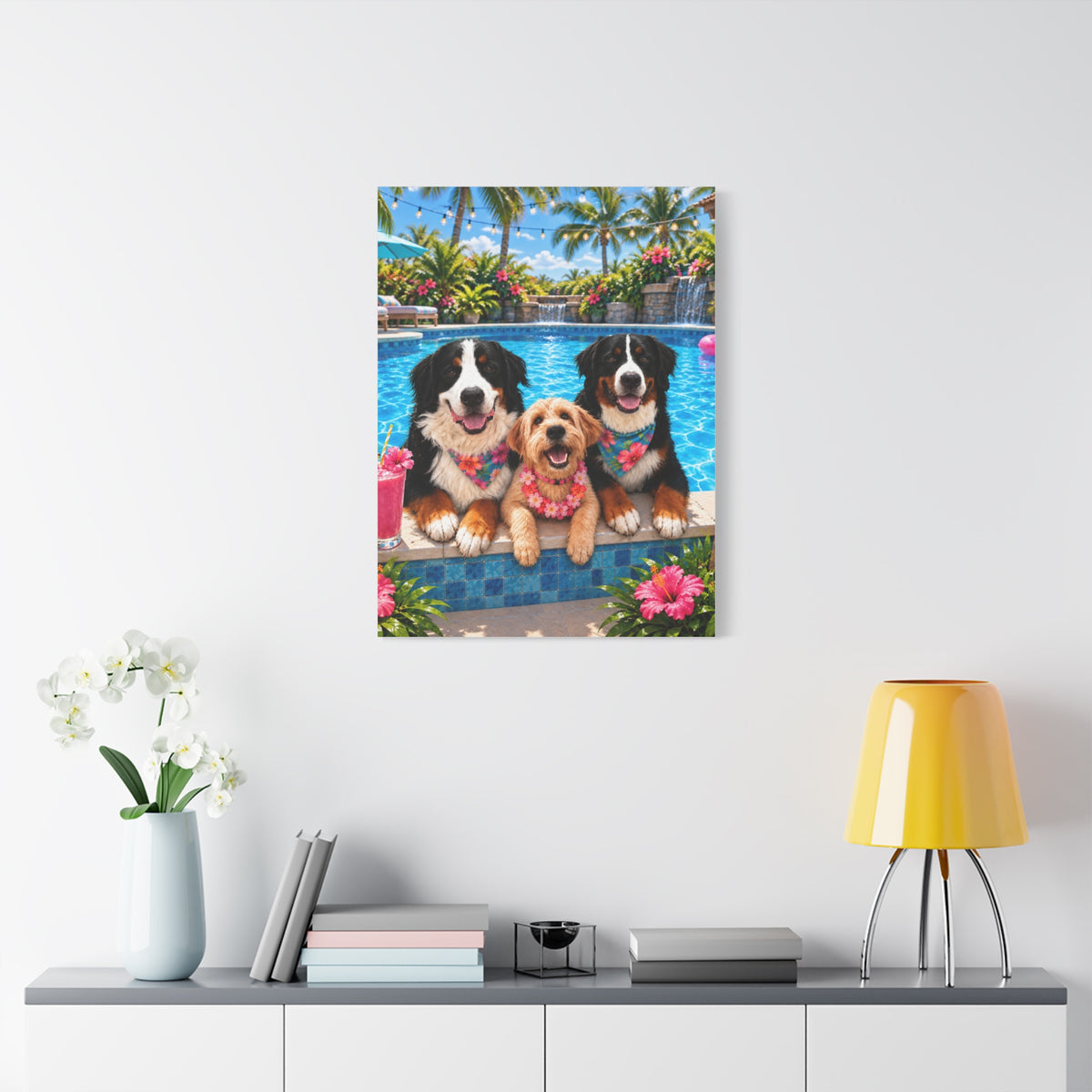 Pool Pawty Custom Pet Canvas