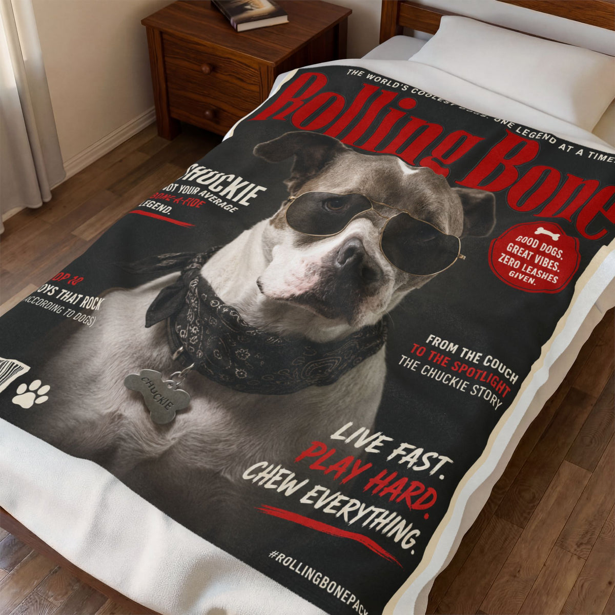 Rolling Bone Magazine Custom Pet Blanket
