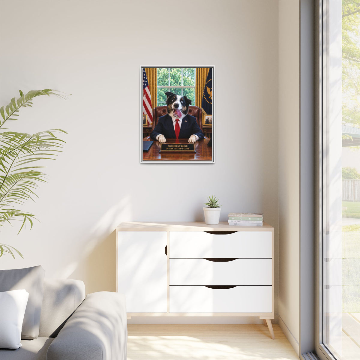 President Custom Pet Framed Canvas