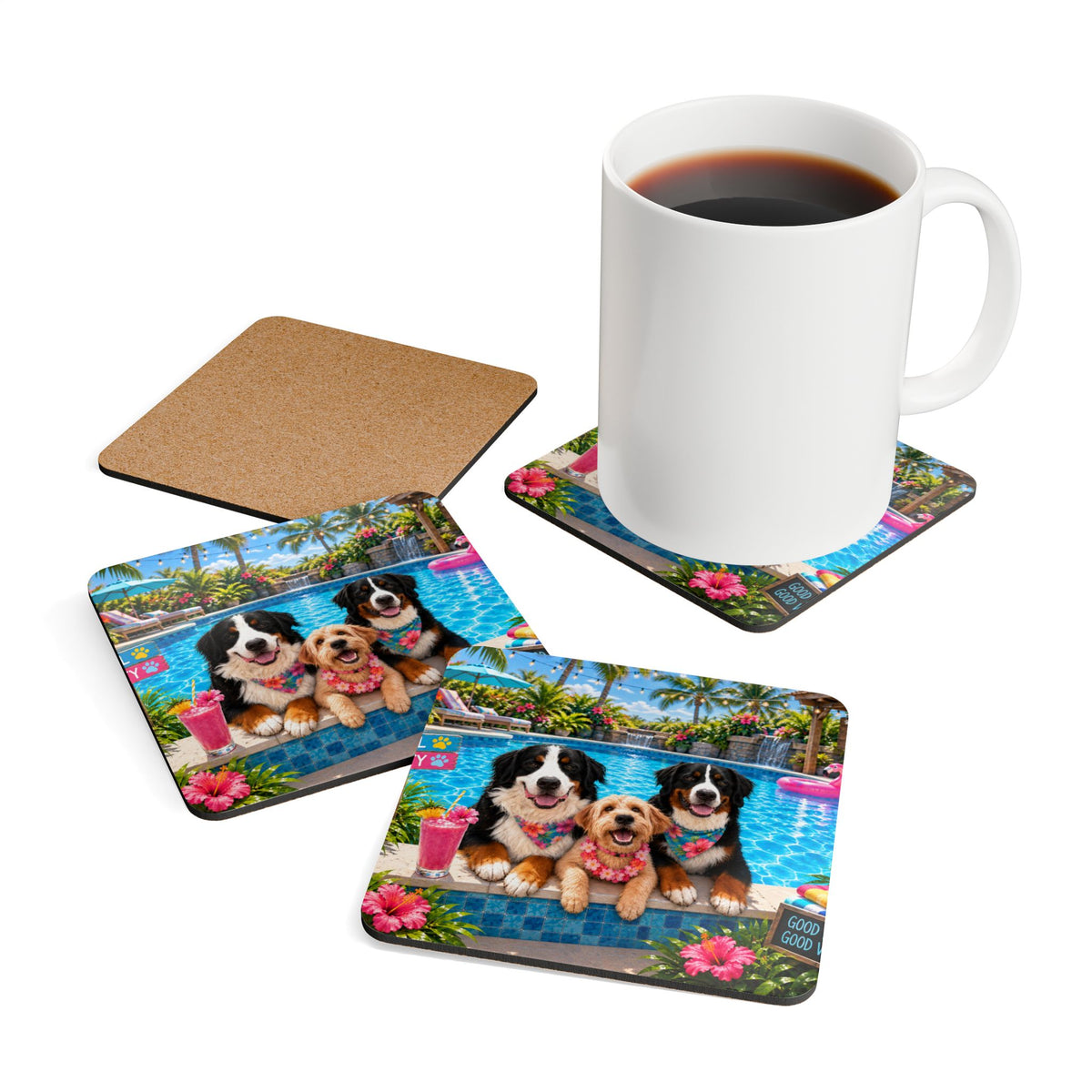 Pool Pawty Custom Pet Coasters