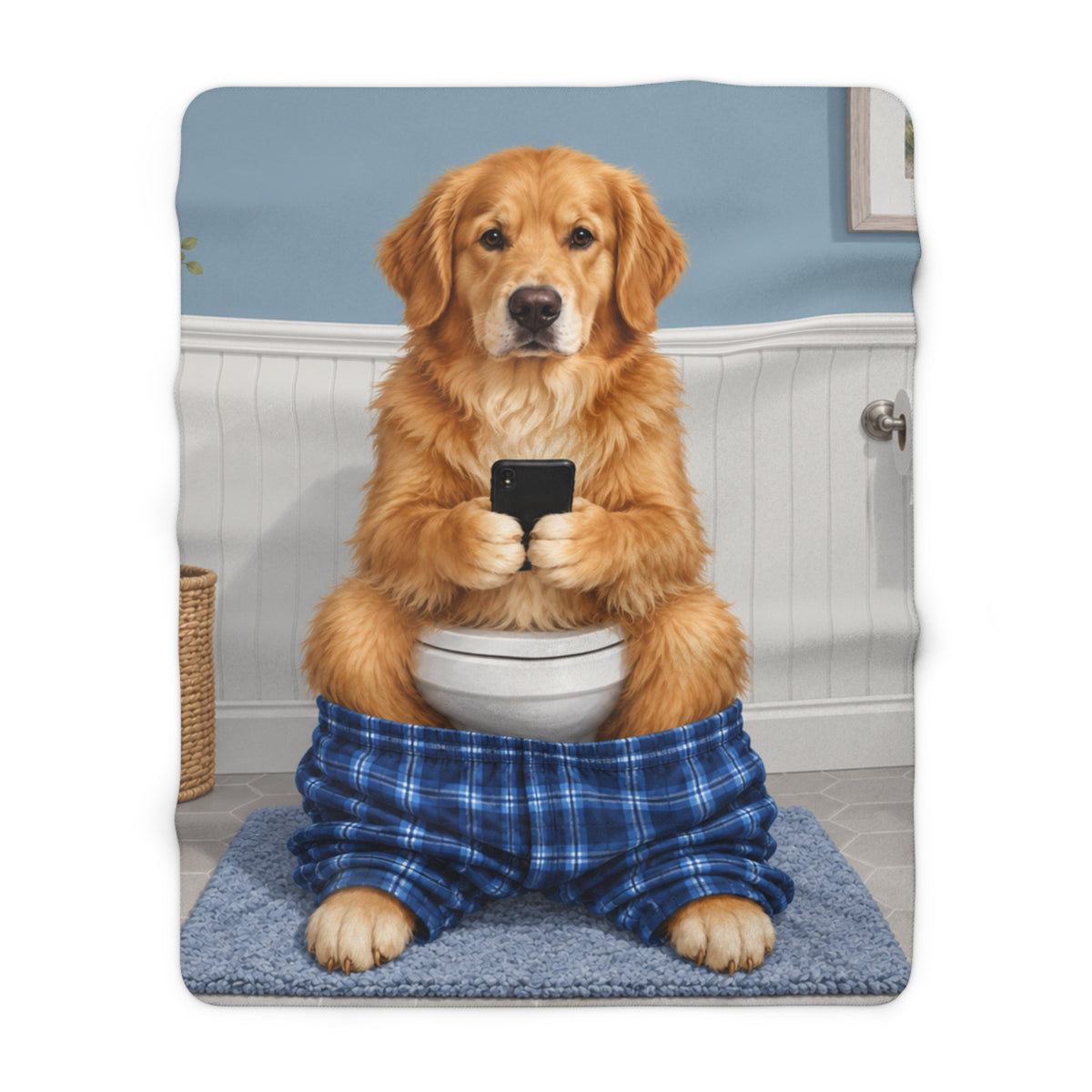 Sit & Scroll Custom Pet Sherpa Blanket
