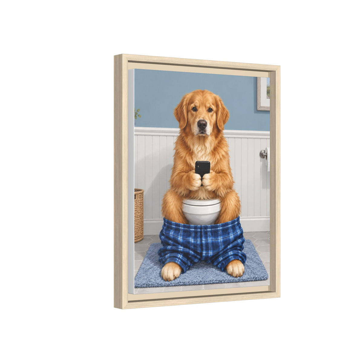 Sit & Scroll Custom Pet Framed Canvas