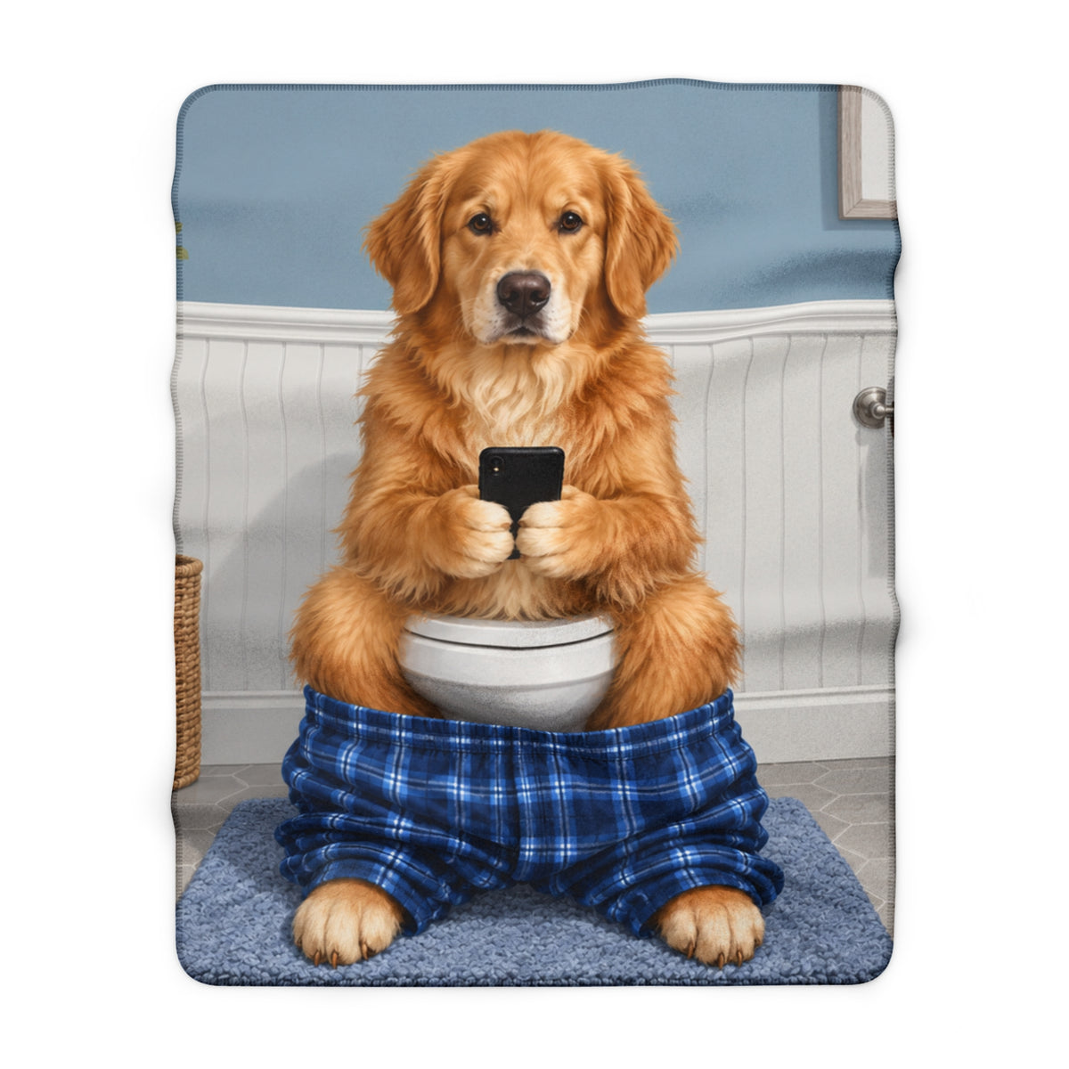 Sit & Scroll Custom Pet Sherpa Blanket
